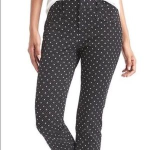 Gap 14P skinny ankle black stars & dots pants